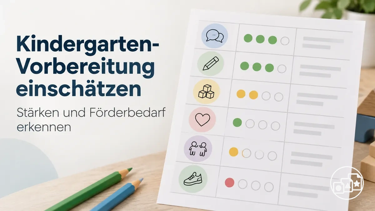 Einschätzung der Kindergarten-Vorbereitung mit Stärken und Förderbedarf