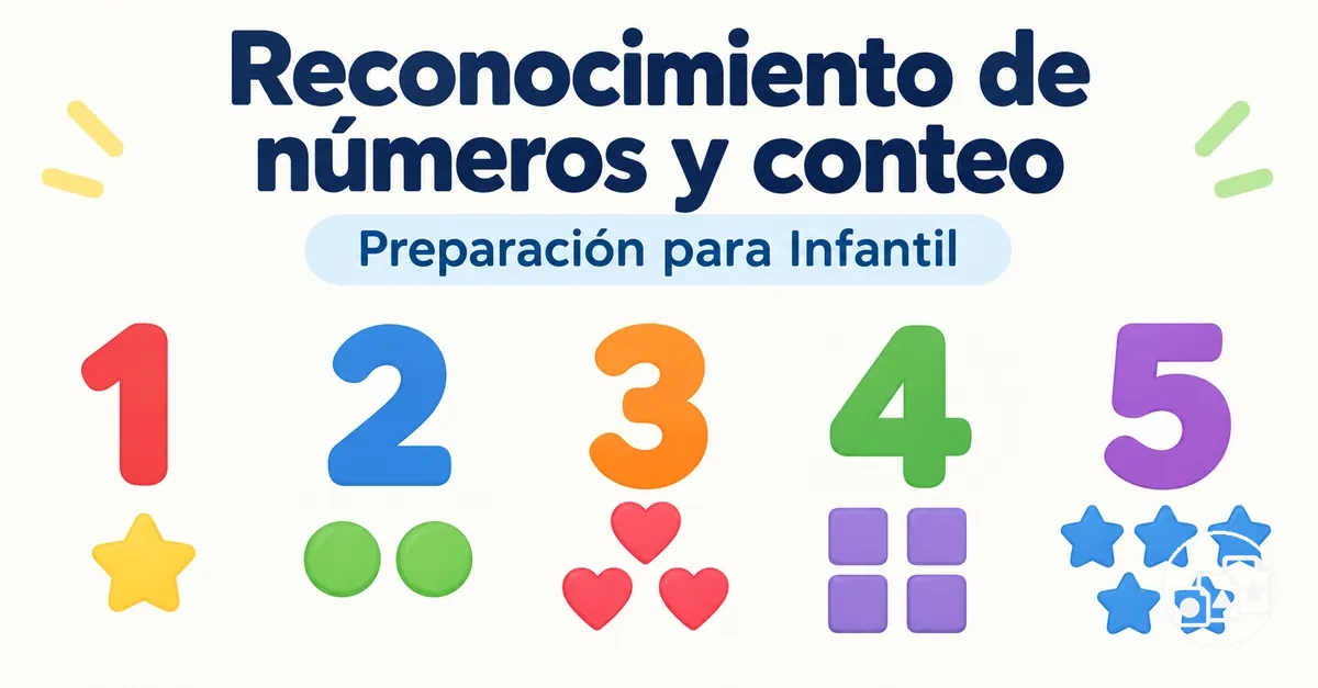 Práctica de reconocimiento de números y conteo para preparar la entrada en Infantil