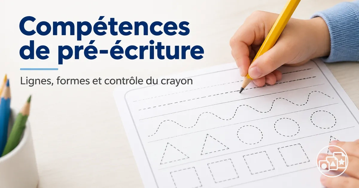 Exercices de pré-écriture avec des lignes, des formes et le contrôle du crayon