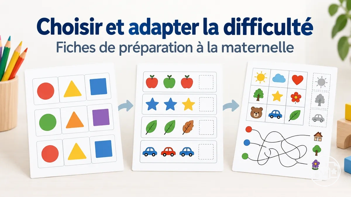 Fiches de préparation à la maternelle classées par difficulté croissante