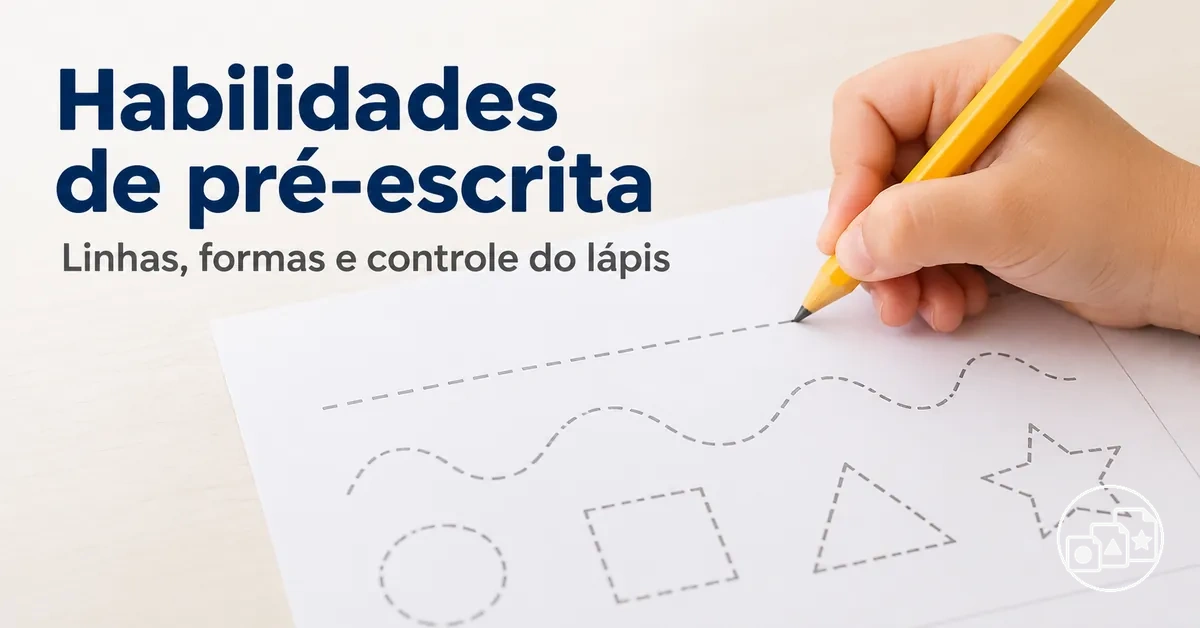 Prática de pré-escrita com linhas, formas e controle do lápis