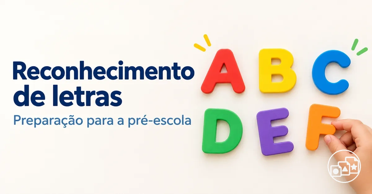 Prática de reconhecimento de letras para preparar a criança para a pré-escola
