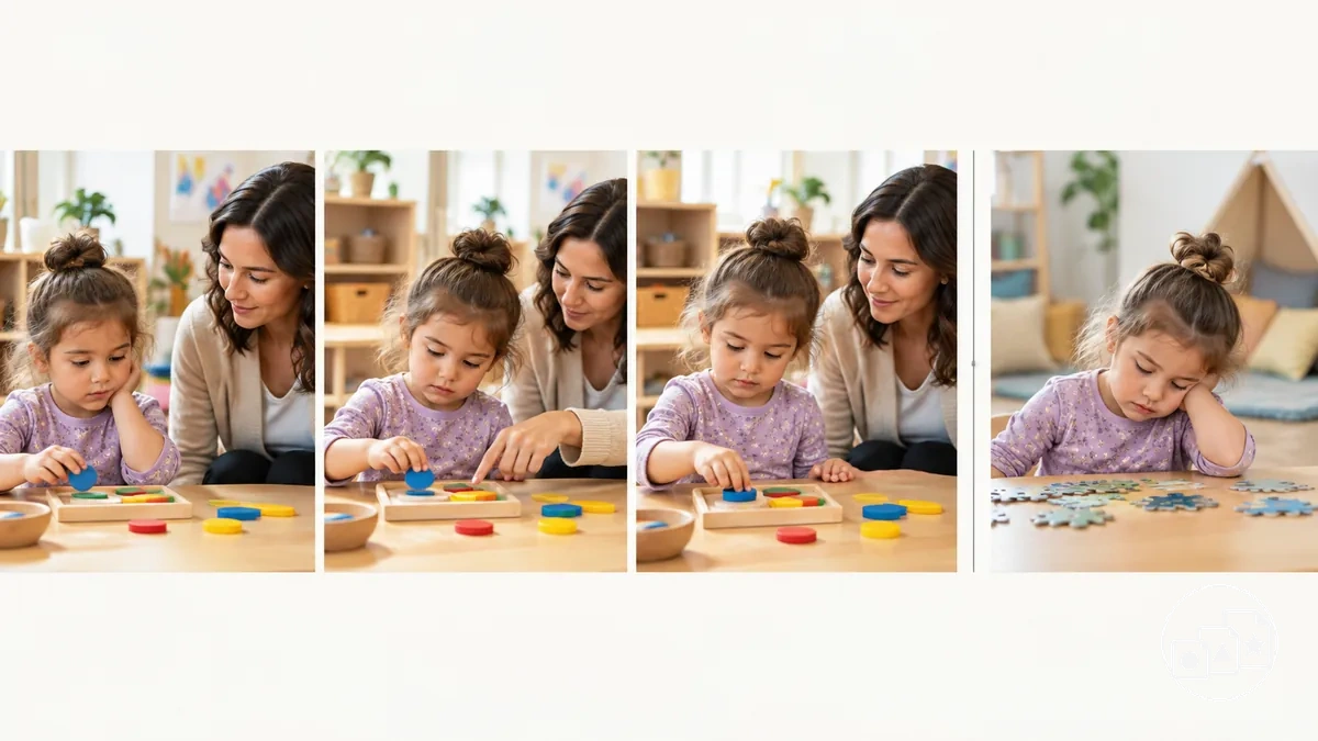 Bir yetişkinin tutarlılığı ve destek ihtiyaçlarını gözlemlemesi sırasında çocuğun bir hazırlık becerisini sergilemesi